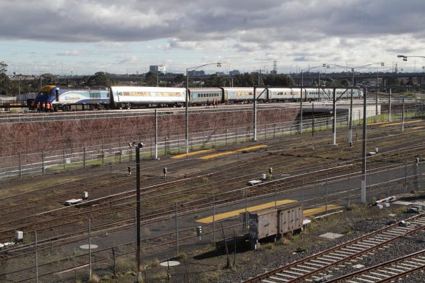 Rear view of the derailed train