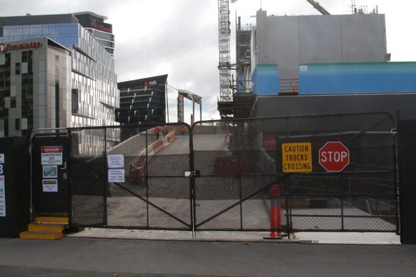 Vehicle access ramp from Collins Street to the 664 Collins Street development atop Southern Cross Station