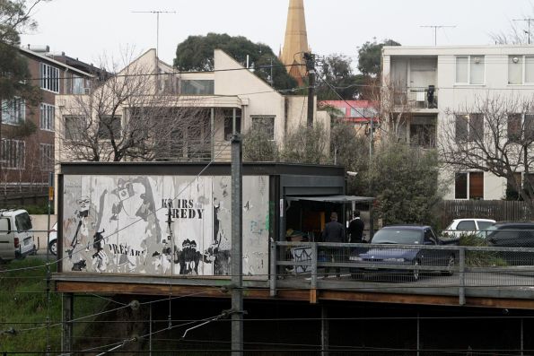 Private garage and car park cantilevered over the railway cutting on Arthur Street at South Yarra