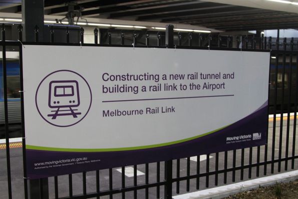 Promoting the unfunded 'Melbourne Rail Link' project at Footscray station, which is intended to include a new railway line to Melbourne Airport