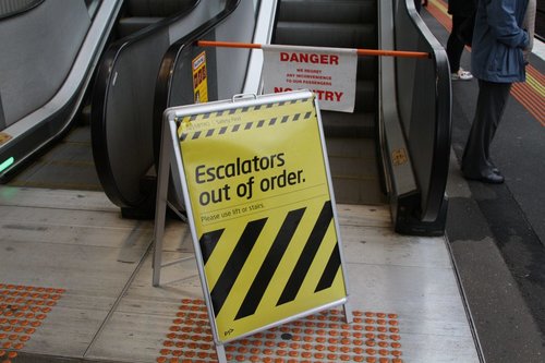 Escalator at North Melbourne station platform 1 is dead yet again