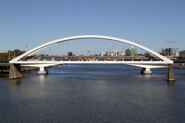 6-car SMU set crosses the Merivale Bridge