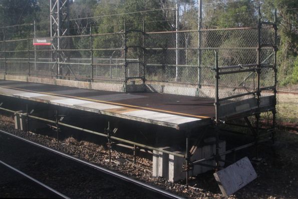 'Temporary' platform extensions at Palmwoods station on the North Coast line