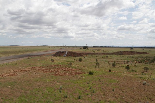 Earthworks at what looks to be the future site of Caroline Springs station