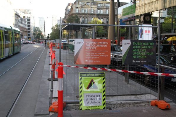 Resurfacing works almost completed at the south end of the Southern Cross Station platform stop on Spencer Street