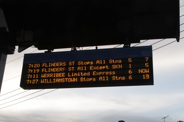 When trains run late, the next train displays show them out of order