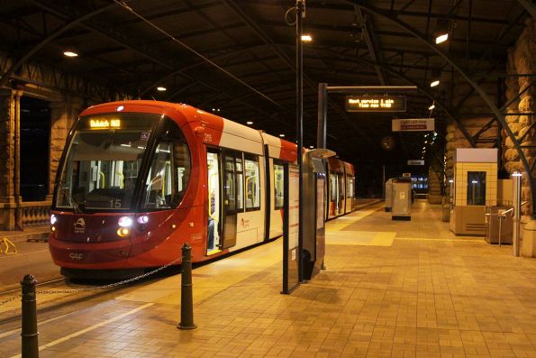 Urbos 3 LRV 2115 awaiting departure time from Central Station