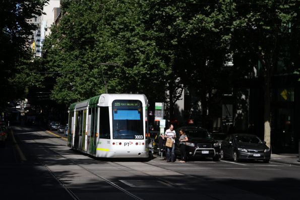 C.3003 heads west on route 109 at Collins and Queen Street