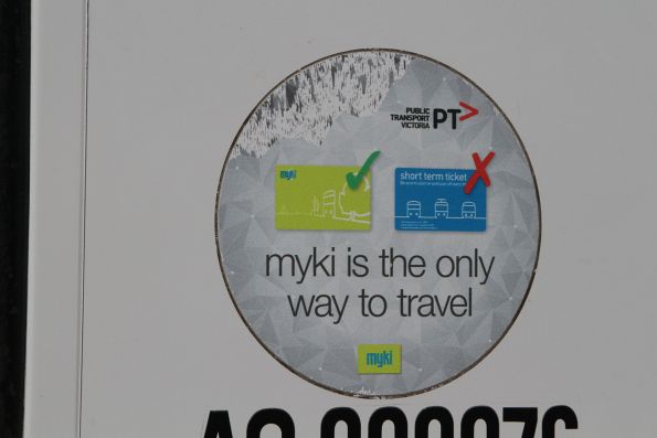 'myki is the only way to travel' sticker on the side of a McHarry's bus