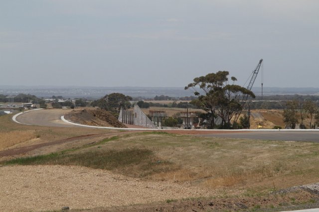 Bridge piers in place for Baanip Boulevard crossing over the railway