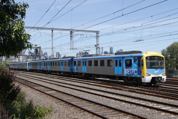 Siemens 729M approaches South Kensington on a down Werribee service