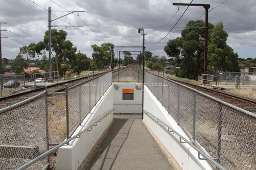 Pedestrian subway for platform access at Ruthven station