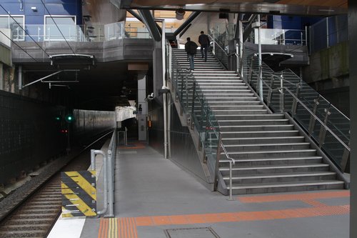 Stairs linking the west side of Springvale Road to the platforms at Nunawading station