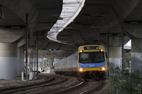 EDI Comeng on a down Upfield service at Macaulay