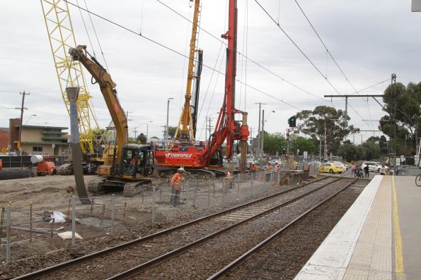 Piling works commence at the down end of the removed platform 2