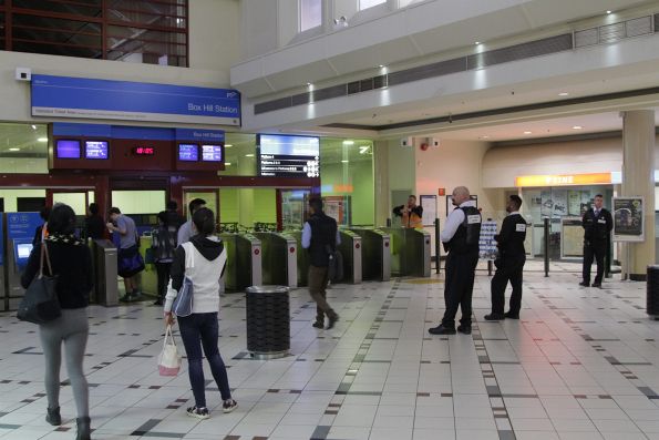 Ticket barriers at the entrance to Box Hill station