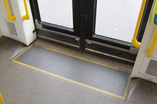 Ramp up inside the doors of an E class tram