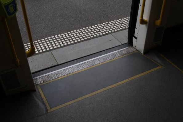 Ramp up inside the doors of an E class tram