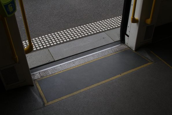 Ramp up inside the doors of an E class tram