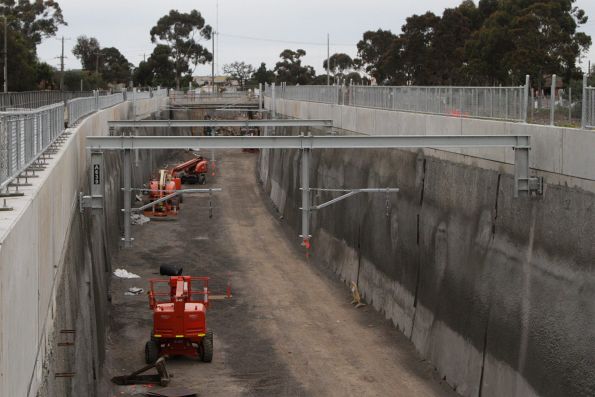 Looking over the trackless rail cutting north of St Albans station