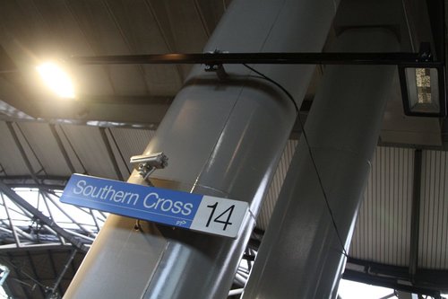 'Interim lighting solution' only a few months old, and this LED light at Southern Cross platform 14 has already failed