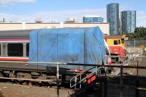 Sprinter 7012 still covered with a tarpaulin at the Dudley Street sidings