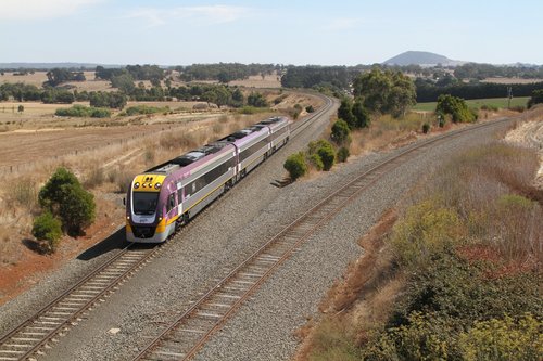 VLocity VL11 back on the move at Bungaree Loop East with an up Ballarat service 