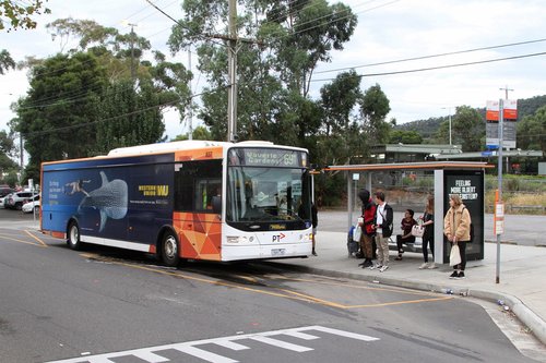 Ventura bus #837 7691AO on route 691 at Ferntree Gully station