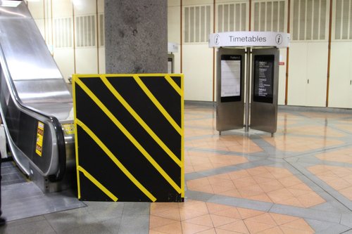 'Bumblebee box' marks the site of a new Adshel digital billboard at Flagstaff station