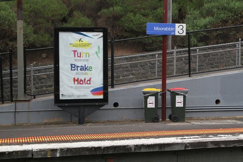 PTV advertising on a JCDecaux billboard at Moorabbin station