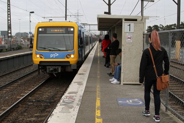 X'Trapolis train runs express through the station at South Kensington