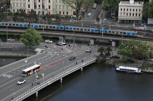 Alstom Comeng train on the 'new' viaduct