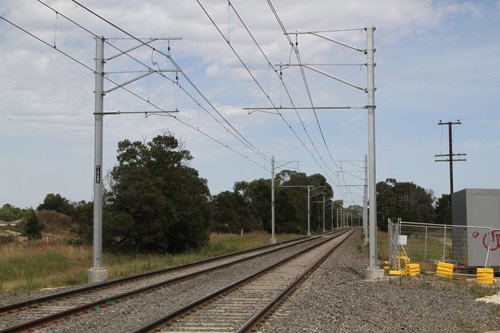 New overhead stanchions and upgraded overhead between Beaconsfield and Officer