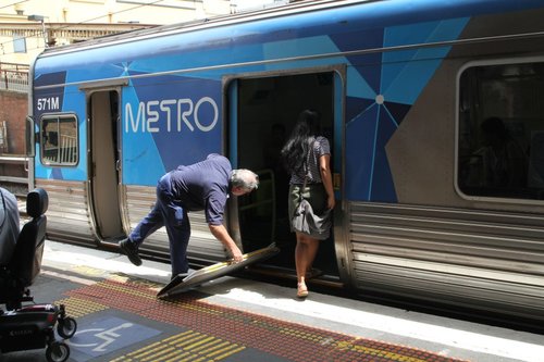 There are 17 other doors on this train, and this idiot passenger figured fighting past the wheelchair passenger trying to exit was the best way to board