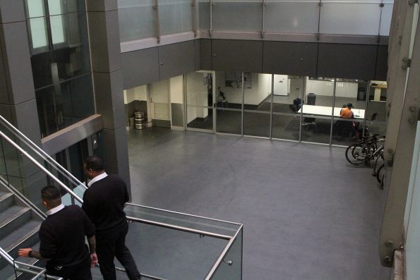 Staff offices in the basement at Southern Cross Station