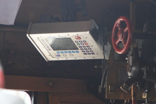 ICE radio equipment in the cab of steam locomotive K190 