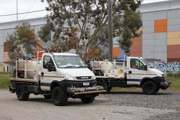 Hi-rail weed spray trucks at Somerton