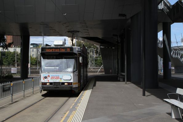 A2.271 heads west on route 70 at Exhibition Street and Batman Avenue