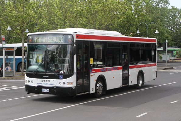 Moonee Valley Coaches bus #82 9682AO on out of service at Moonee Ponds Junction