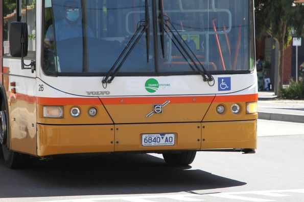 Transit Systems logo has covered the Sita one on the front of bus #26 6840AO