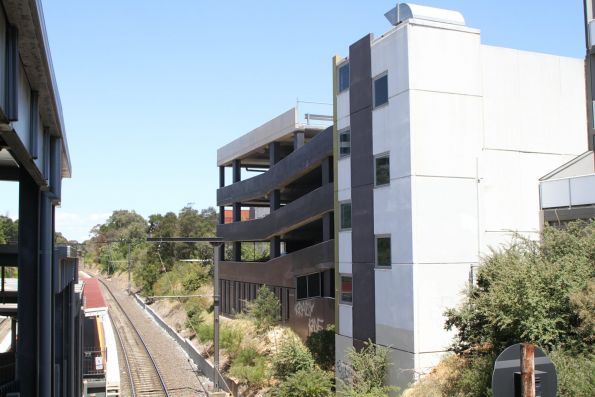 Five story railway station car park at Elsternwick