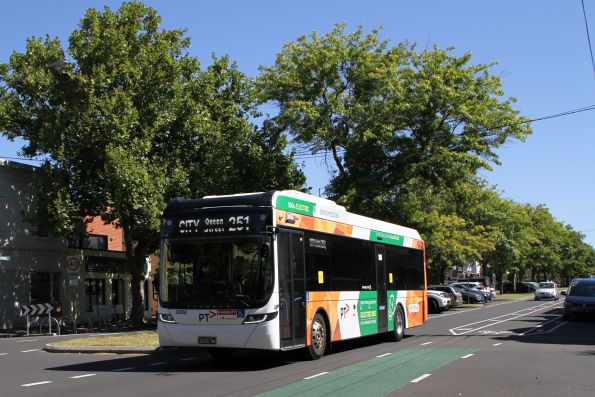 Transdev electric bus #3000 BS05MR on route 251 along Rathdowne Street, Carlton North