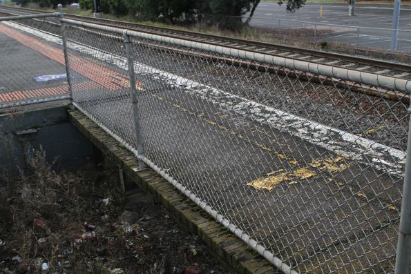 Timber deck platform extension at the up end of Albion station