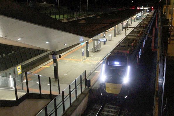 HCMT set 18 arrives back into Epping platform 1 following a 'sweep' move from South Morang