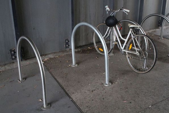 Mismatched replacement bike hoop at Sunshine station