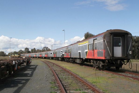 ACN48 at the south end of nine retired standard gauge N type carriages in storage at Ettamogah pending allocation to rail heritage groups