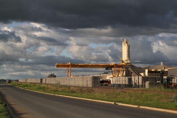 Stockpile of concrete sleepers at the Austrak plant