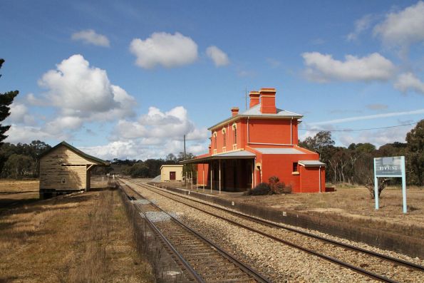 Main double storey station building on the down platform at Bowning