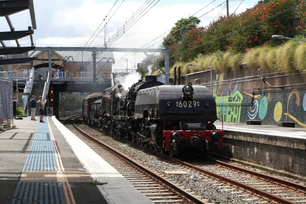 Garratt 6029 heads a down shuttle bound for Hurstville through Erskineville station