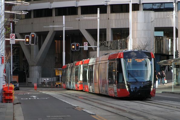 Citadis #57 heads along on route L2 Circular Quay